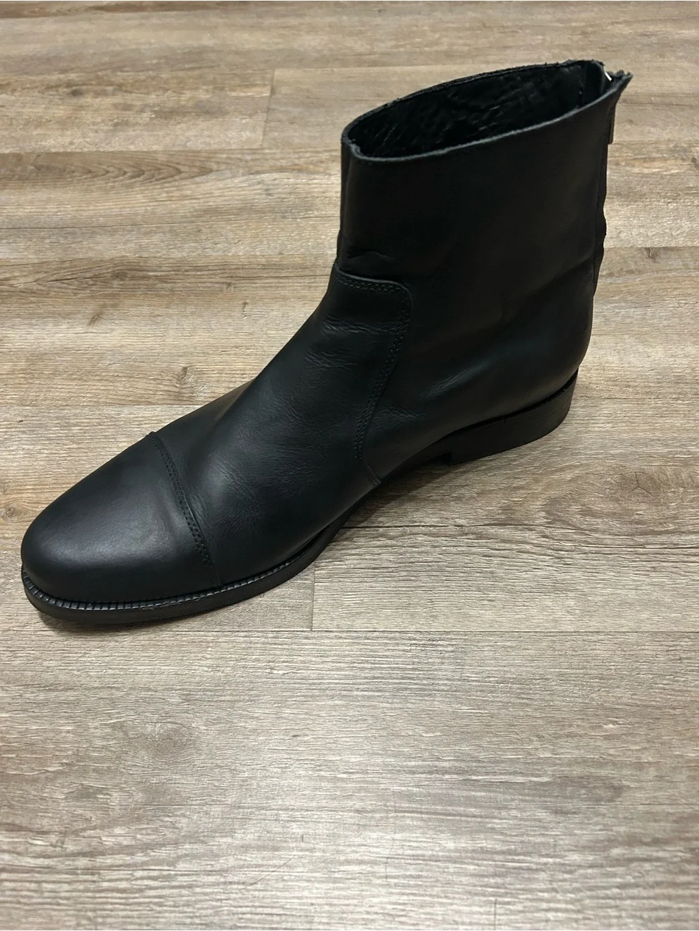 All Saints Men’s Size 46 US 13 Black Leather Chukka Ankle Boots Back Zipper